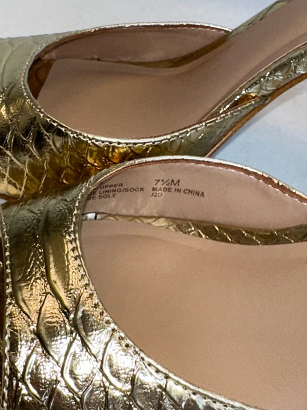 INC International Concepts Gold Metallic Open-Toe Slingback Heels - Picture 5 of 6